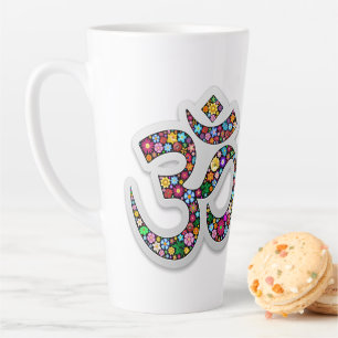 Caneca De Café Latte Arte do Símbolo Floral Namaste