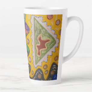 CANECA DE CAFÉ LATTE ARTE EM PADRÕES DE IMPRESSÃO PINTA POR MÃO