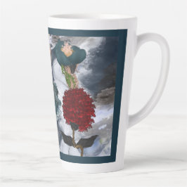 Caneca De Café Latte Arte Floral Abstrata