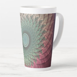 Caneca De Café Latte Arte Fractal Moderna Colorida abstrato Snail