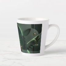 Arte Geométrico Abstrato Elegante em Verde Escuro