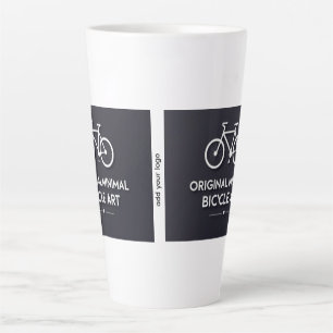 Caneca De Café Latte Arte Minimalista de Bicicleta