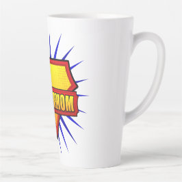 Caneca De Café Latte Arte Pop em Quadrinhos Super Mãe