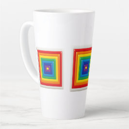 Caneca De Café Latte Arte Pop Geométrica Brilhante