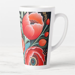 Caneca De Café Latte Arte popular tradicional ucraniana de Petrikivka
