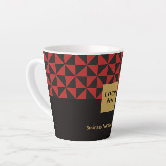 Caneca De Café Latte Artesanato preto e vermelho Duo - Logotipo comerci
