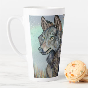 Caneca De Café Latte Artic Wolves Wintery Latte Mug