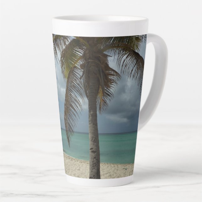 Caneca De Café Latte Aruban Beach I Linda cena natural (Ângulo direito)