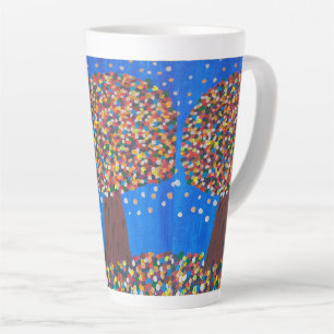 Caneca De Café Latte Árvore colorida abstrato