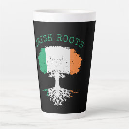 Caneca De Café Latte Árvore da Família Irish Roots
