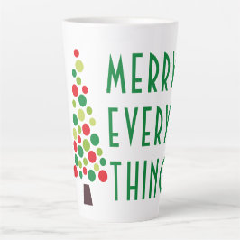 Caneca De Café Latte Árvore de Férias da Feliz Moderna