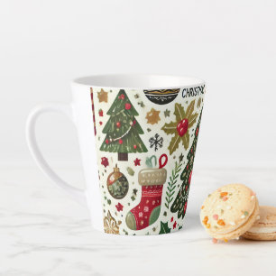 Caneca De Café Latte Árvore de Natal