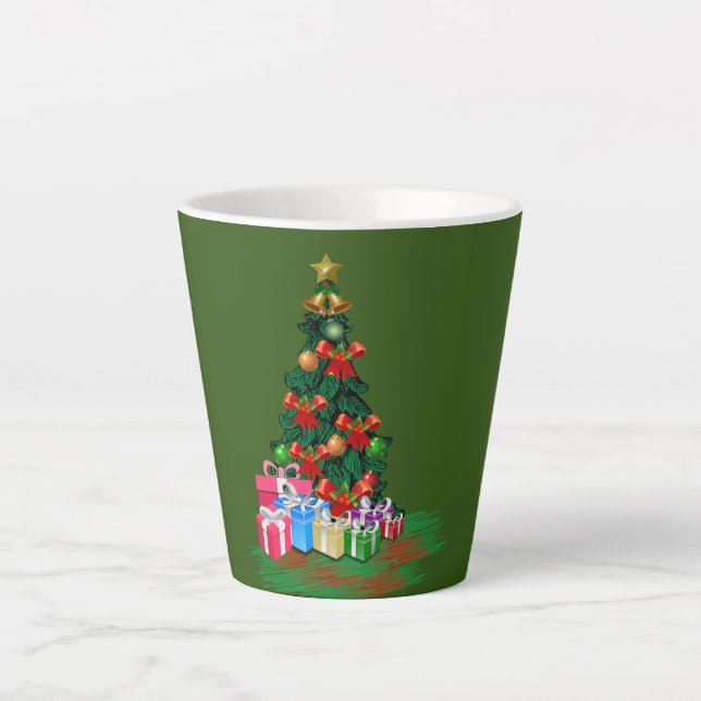 Caneca De Café Latte Árvore de Natal 2021 - Lata Verde (Frente)