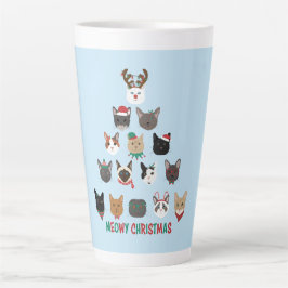 Caneca De Café Latte Árvore de Natal de Cat