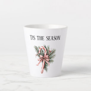 Caneca De Café Latte Árvore de Natal Doce Cana Vermelha Natal