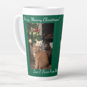 Caneca De Café Latte Árvore de Natal dos Gatos, Nomes Imagem Texto, Per