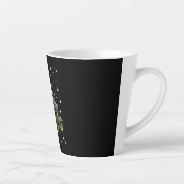 Caneca De Café Latte Árvore De Natal Elefante Coberta Pela Lâmpada (Direita)