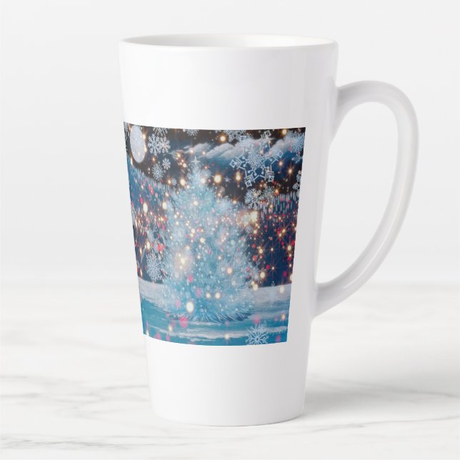 Caneca De Café Latte Árvore de Natal Mágica (Direita)