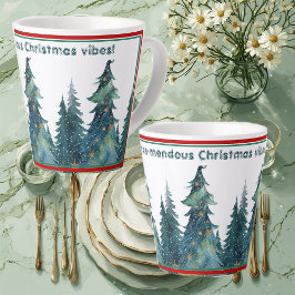 Caneca De Café Latte Árvore de Natal Minimal Tremenda Vibração de Natal