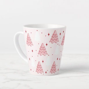 Caneca De Café Latte Árvore de Natal Rosa-doce Latte Mug