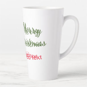 Caneca De Café Latte Árvore de Natal verde vermelha feliz Natal adicion