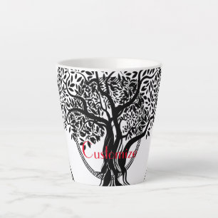 Caneca De Café Latte Árvore de vida Troço_Cove  