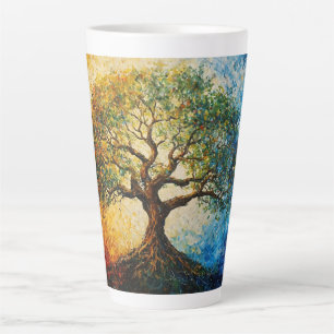 Caneca De Café Latte Árvore do Conhecimento - Pintura a óleo