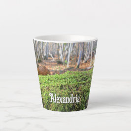 Caneca De Café Latte Árvore falhada no outono - Pequena personalizada