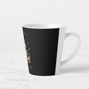 Caneca De Café Latte Árvore Natal De Retriever De ouros Coberta Por Fla