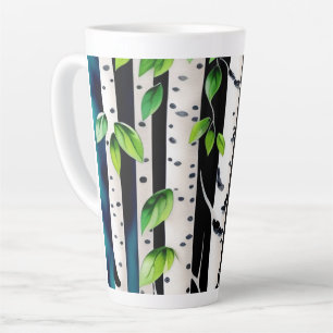 Caneca De Café Latte Árvores de Aspen de Aquarela