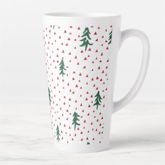 Caneca De Café Latte Árvores de Natal Verdes