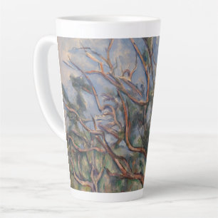 Caneca De Café Latte Árvores e Estrada, Paisagem Pós-Impressionista