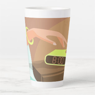 Caneca De Café Latte As garotas apertam o botão de snooze do despertado