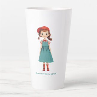 Caneca De Café Latte As meninas podem fazer mais.. ponto final - edição