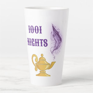 Caneca De Café Latte As Mil e Uma Noites Aladim Gênio Lâmpada