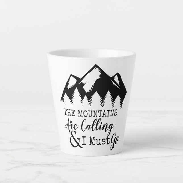 Caneca De Café Latte As Montanhas Estão Ligando E Eu Preciso Ir Para Ár (Frente)