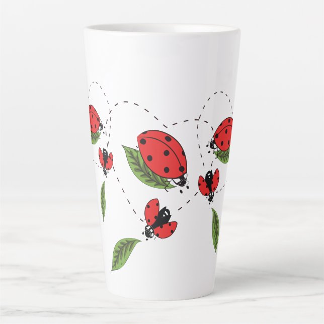 Caneca De Café Latte As Pequenas Joaninhas (Frente)