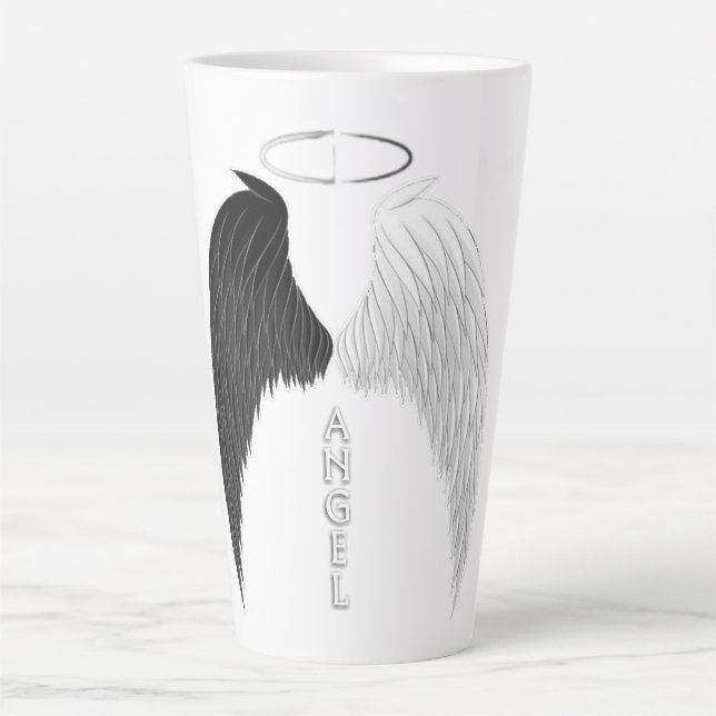 Caneca De Café Latte Asas de anjo (Frente)
