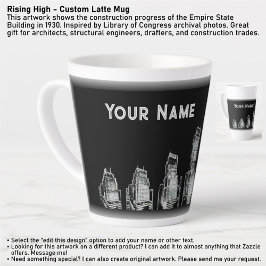 Caneca De Café Latte Ascensão Alta - Mug Lateral Personalizado