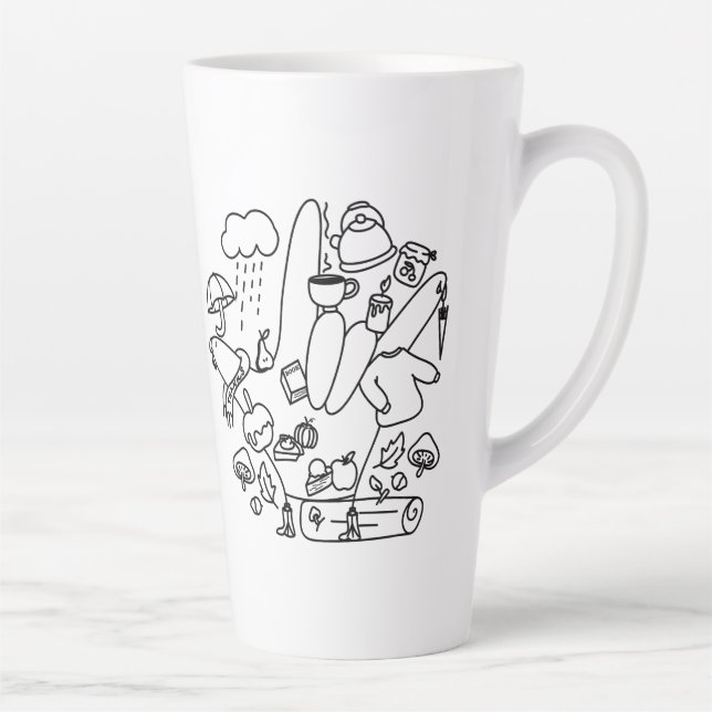 Caneca De Café Latte ASL ILY Thanks – Autumn Vibes  (Direita)
