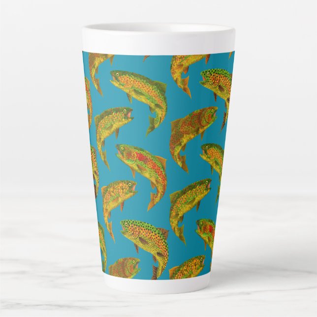 Caneca De Café Latte Aspen Leaf Rainbow Pattern Invisível 2018 (Frente)