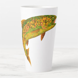 Caneca De Café Latte Aspen Leaf Rainbow Trout 2