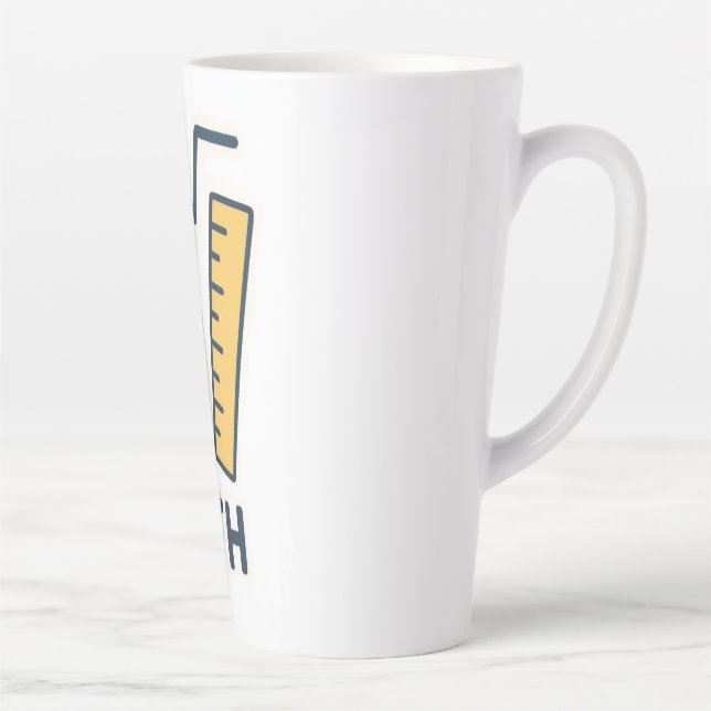 Caneca De Café Latte Assunto Mínimo de Matemática - Calculadora, régua (Direita)