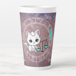 Caneca De Café Latte Astrologia do Planeta de Rodas de Gato Cute de Zod