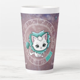 Caneca De Café Latte Astrologia do Planeta de Rodas de Gato Cute do Zod