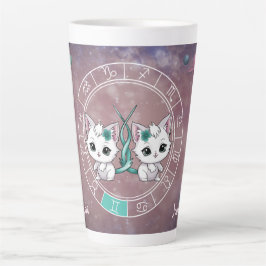 Caneca De Café Latte Astrologia do Planeta de Rodas de Gemini Cute Gemi