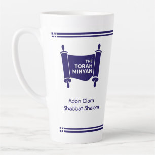 CANECA DE CAFÉ LATTE ATENÇÃO: TORAH MINYAN, ADON OLAM SHABBAT SHALOM