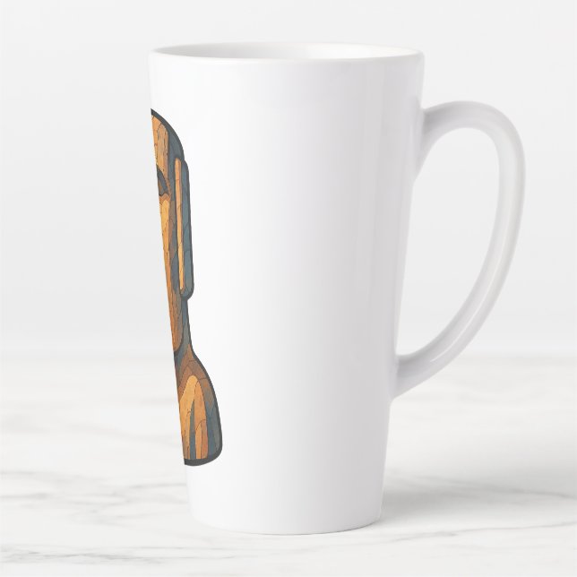 Caneca De Café Latte Atitude Antiga de Stoic Moai (Direita)