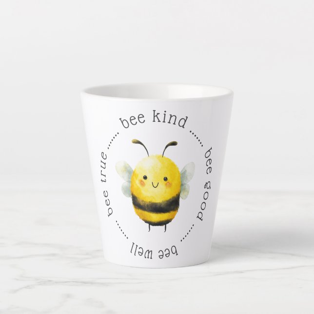 Caneca De Café Latte Atitudes de Abelha Abelha Fofa (Frente)