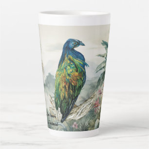 Caneca De Café Latte Atordoante Nicobar Pigeon Latte Mug, Pintado Pela 